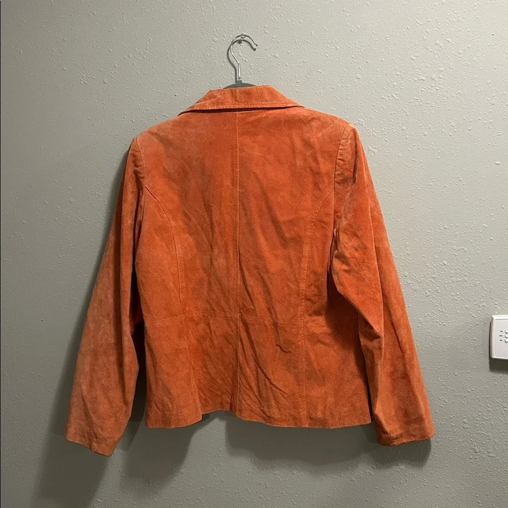 Vintage Relativity‎ Women's Coral Orange Suede Leather Jacket